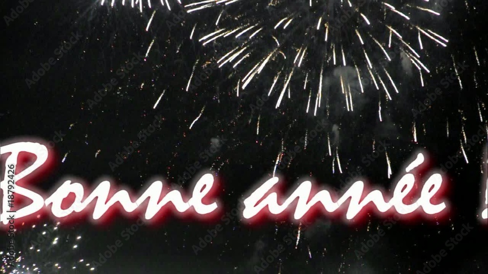 Bonne année déroulant, feu d'artifice, bouquet final - vidéo HD