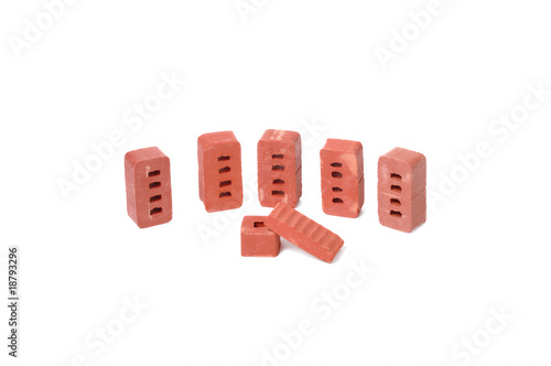 red-brick on a white background