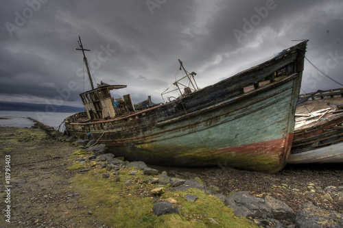 Old decrepit fishing boats