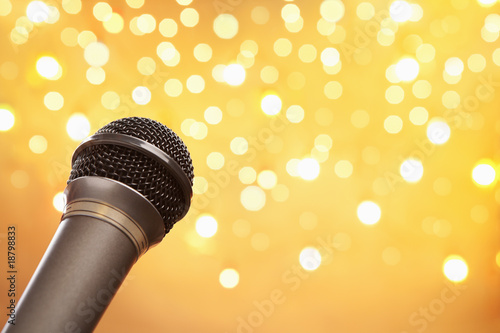 Microphone with blur light photo