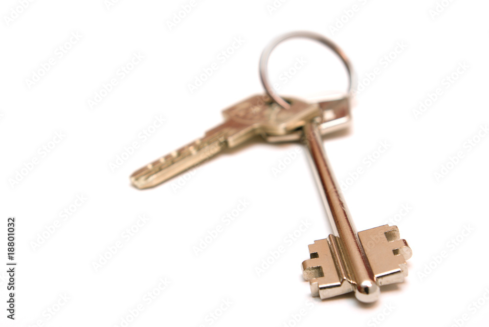 Keys on a white background