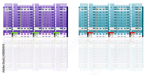 multi-storey buildings vector illustration