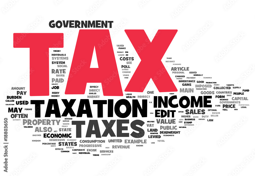 Income and tax word concepts cloud Income and tax word concepts cloud