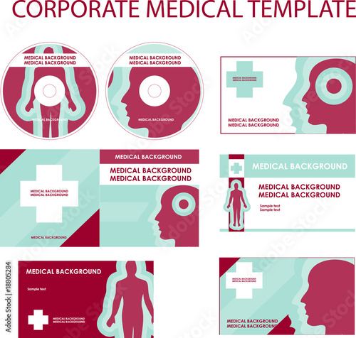 Corporate medical presentation, report template. Human backgroun