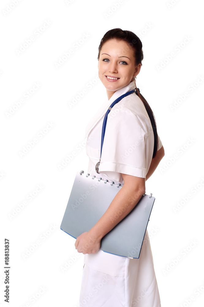 Smiling medical doctor woman with stethoscope Smiling medical doctor woman with stethoscope