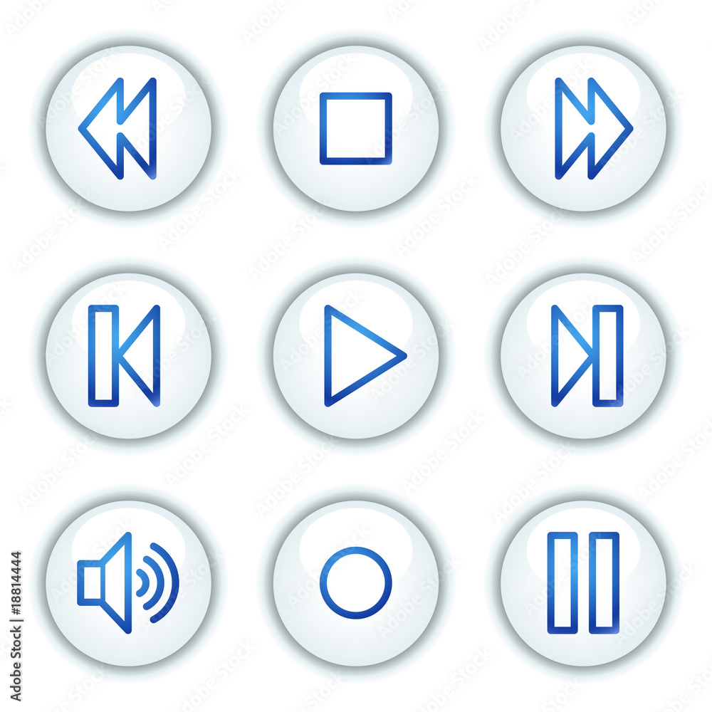 Walkman web icons, white circle buttons series Walkman web icons, white circle buttons series