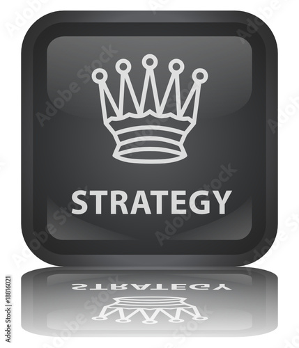 "Strategy" Button with chess symbol (vector - reflection)