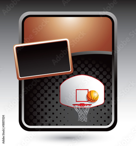 basketball goal bronze stylized ad