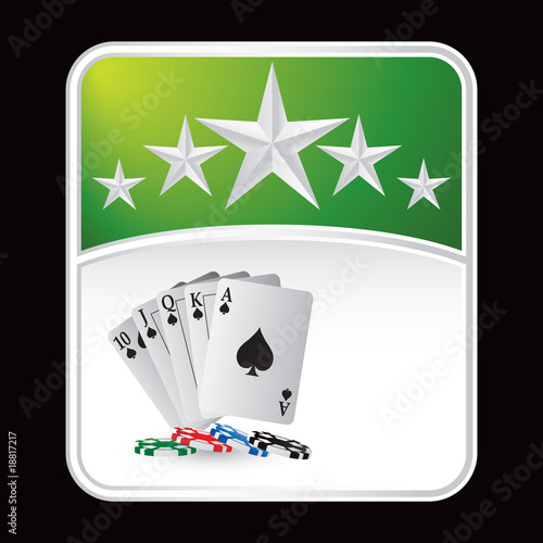 poker cards and chips green star backdrop