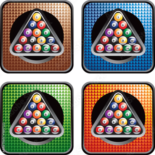 billiard balls multicolored web buttons