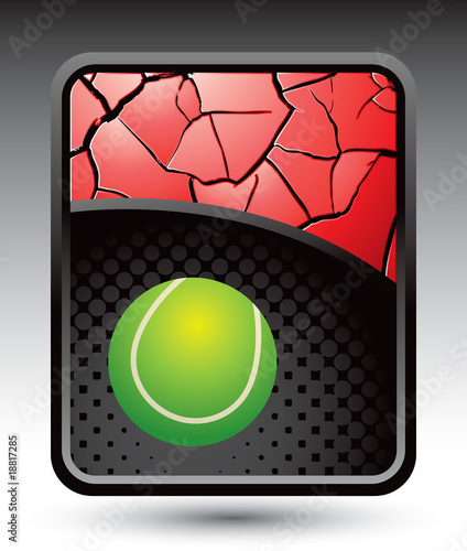tennis ball red cracked background