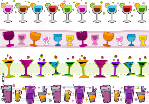 Cocktails Borders Set