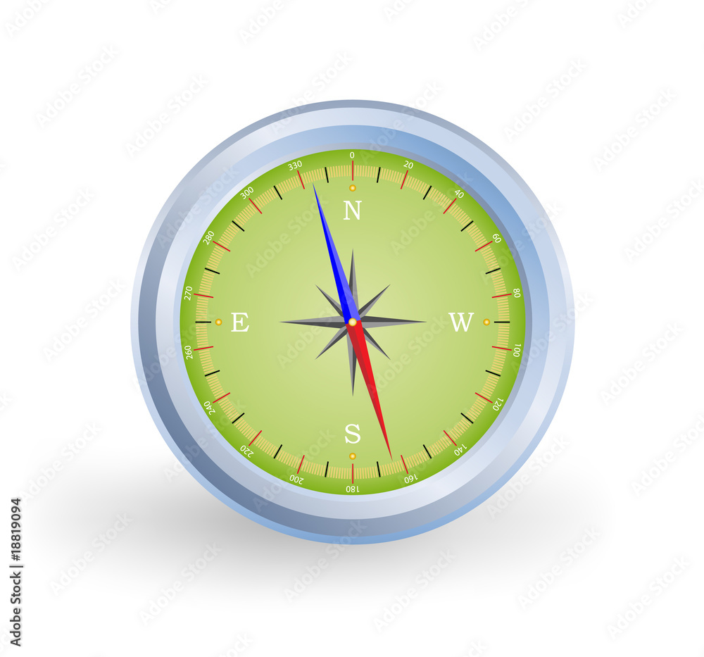 Compass isolated on white background with shadow Compass isolated on white background with shadow