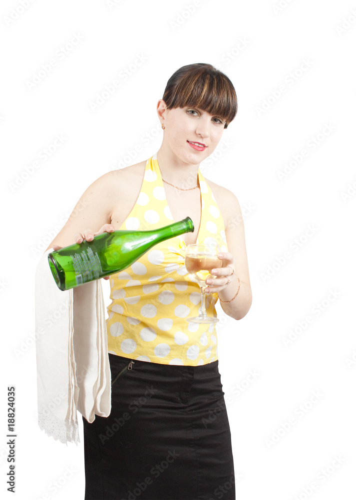 Waitress Serving Wine Waitress Serving Wine