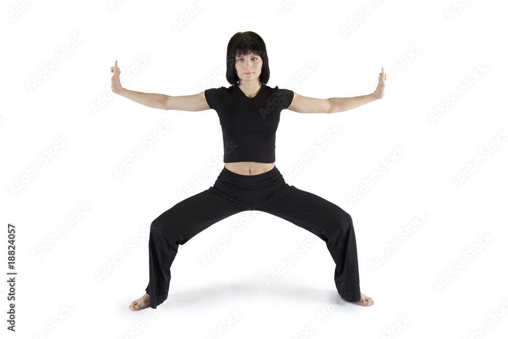 Obraz premium woman gymnast practicing yoga..