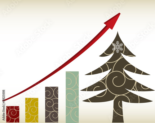 retro christmas increase diagram illustration