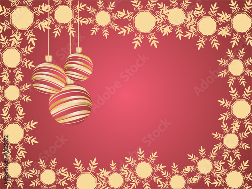 Christbaumkugeln und Schneeflocken