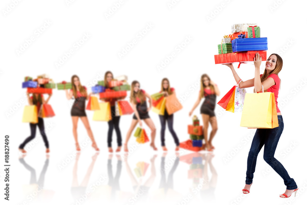 Fototapeta premium shopping woman