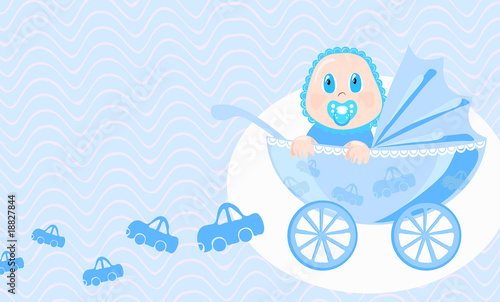 Vector illustration of baby looking in wide-eyed astonishment