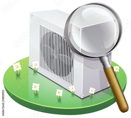 Pompe à chaleur à la loupe (détouré)