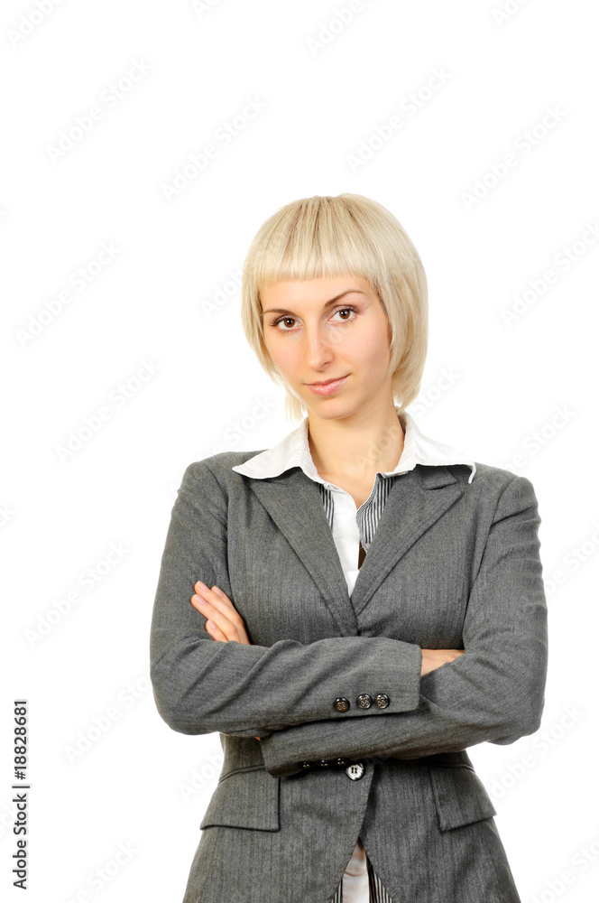 Successful young businesswoman isolated on white Successful young businesswoman isolated on white