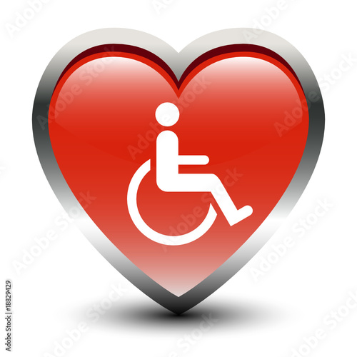 Heart Shape Handicapped Sign Icon