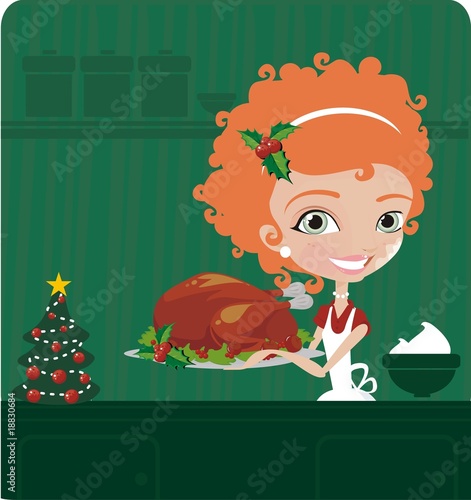 Women cooking xmas dinner