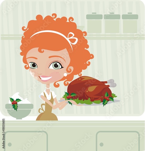 Women cooking xmas dinner