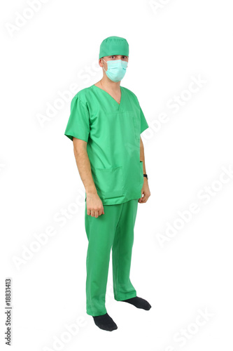 isolated shot of male doctor on white background © monica butnaru