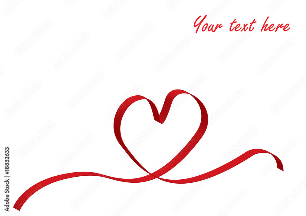 Vector of red heart bow 3D Vector of red heart bow 3D