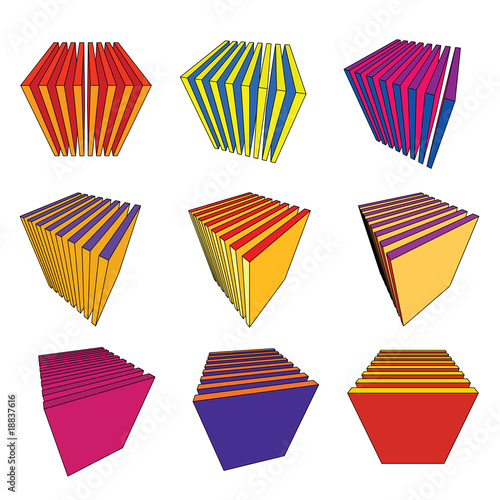 collection of abstract cubes