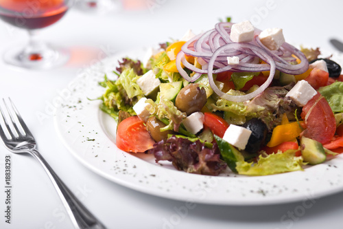 Greek salad on plate