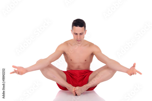 Male athlete fitness yoga