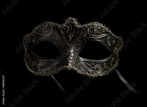 carnival mask isolated on black frontal