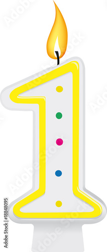 bougie d'anniversaire 1