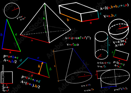 Mathematics formula and sketches - vector illustration