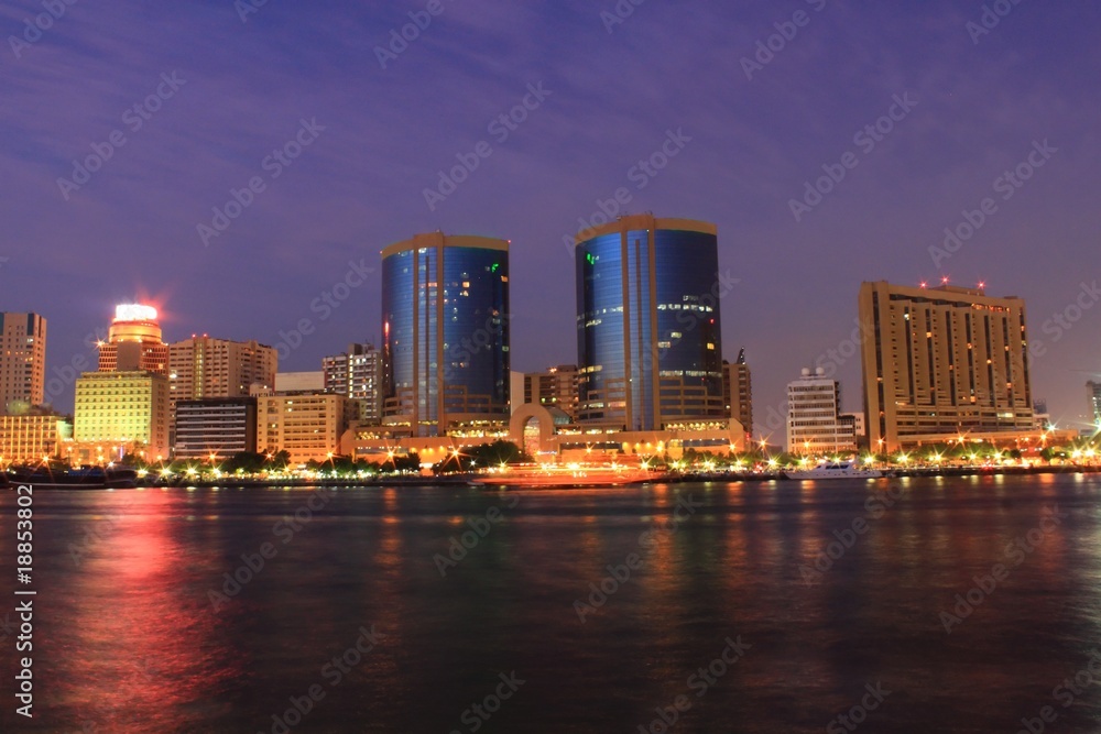 Dubai at night, united arab emirates