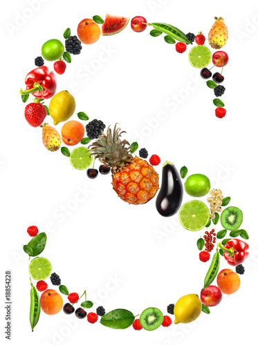Fruit and vegetables lettre  S 