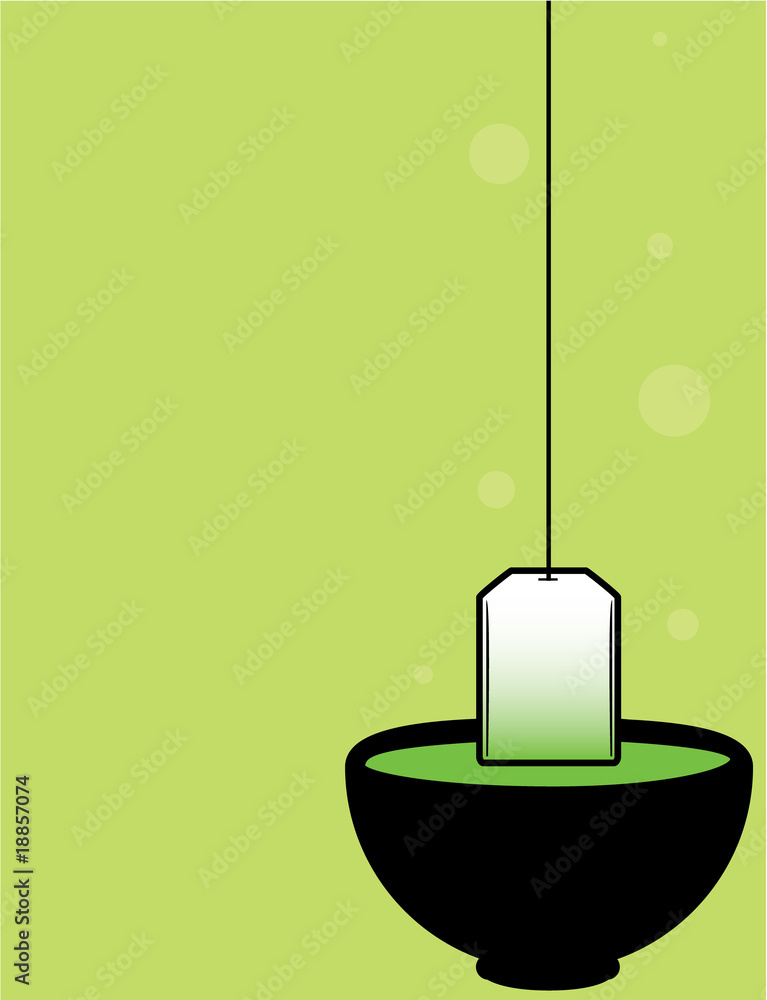 Green background with black teacup Green background with black teacup