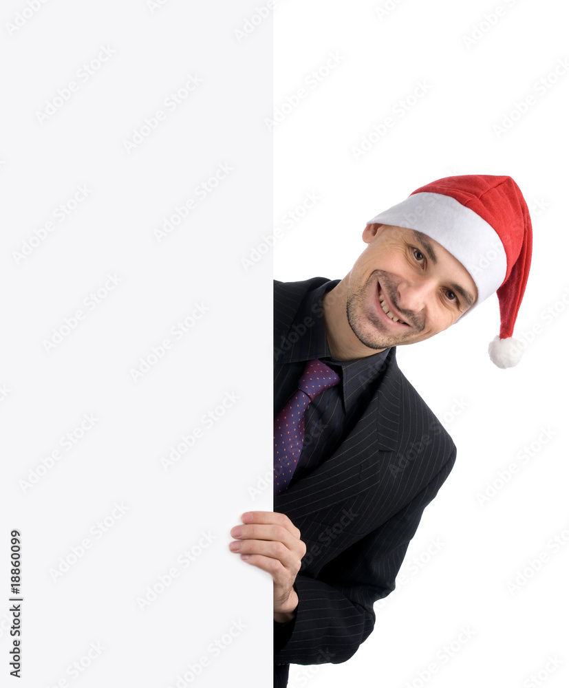 businessman in a Christmas hat businessman in a Christmas hat