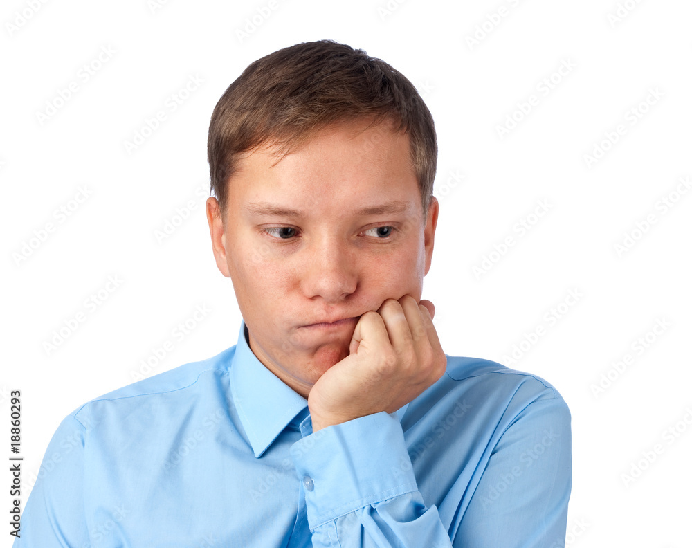 young business man looking away and thinking young business man looking away and thinking