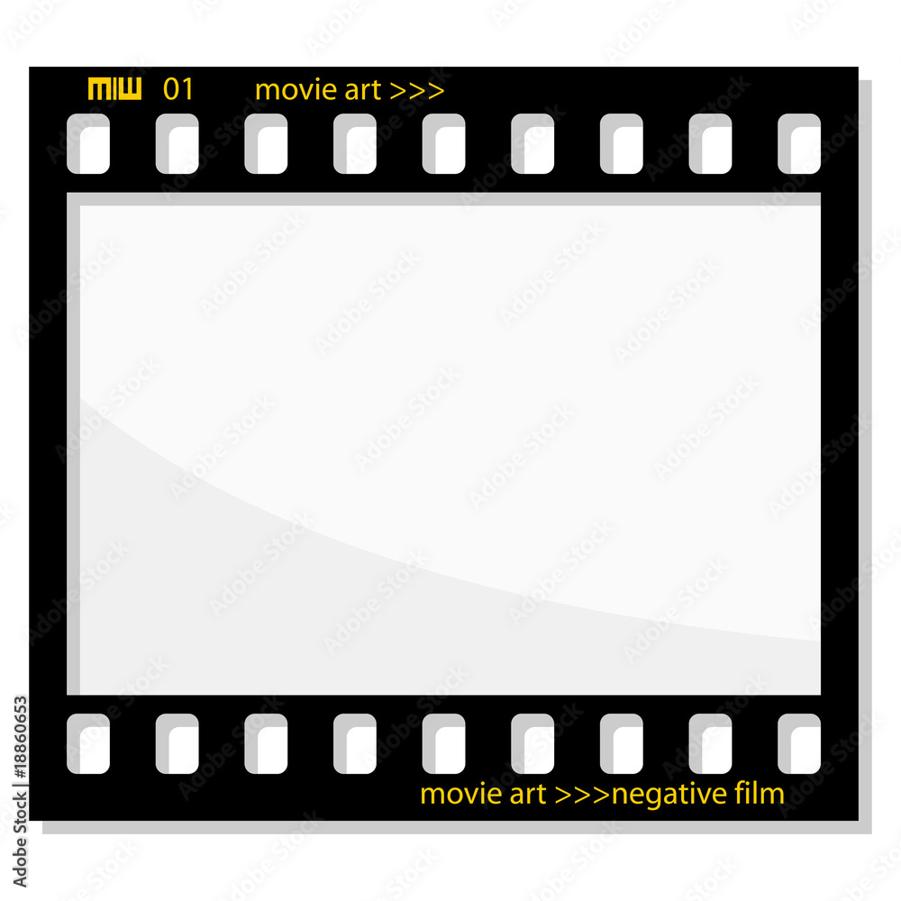 Old negative photo film frame isolated over white Stock Vector