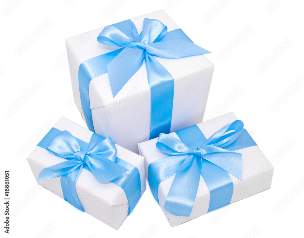White gift boxes isolated on white White gift boxes isolated on white