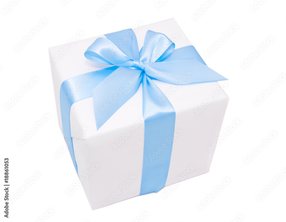 White gift box isolated on white White gift box isolated on white
