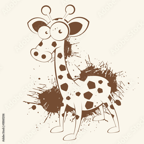 giraffe vintage tier lustig maskottchen