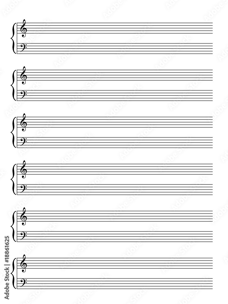 Blank Sheet of Music Manuscript (piano) (vector) Stock Vector | Adobe Stock