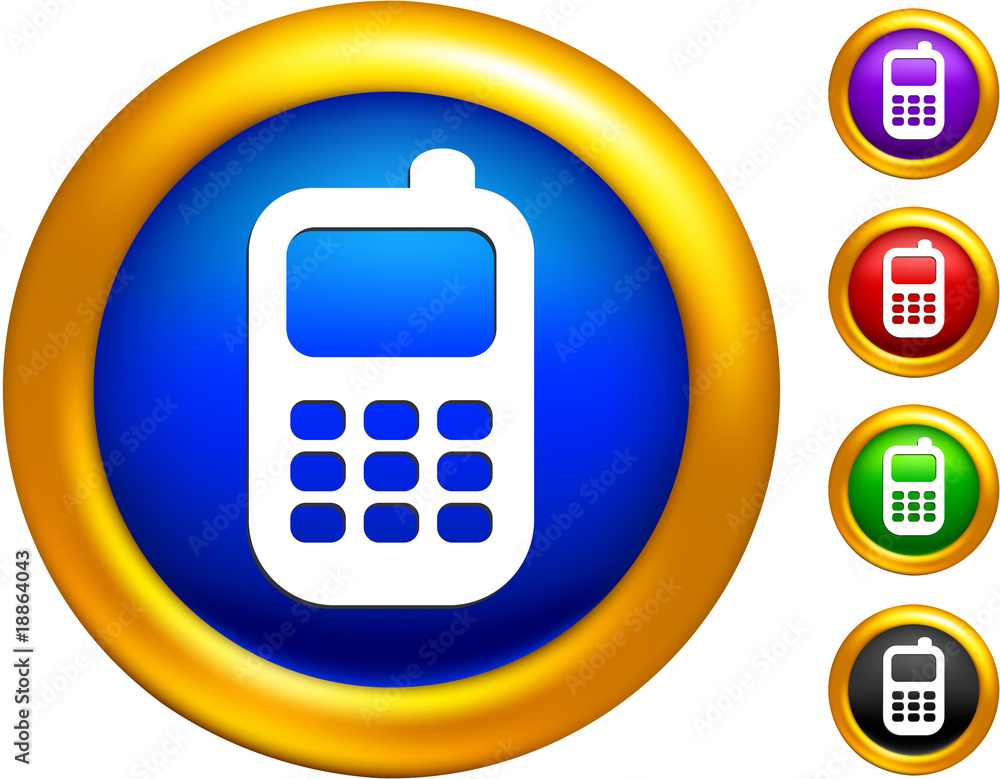 cell phone icon on buttons with golden borders cell phone icon on buttons with golden borders