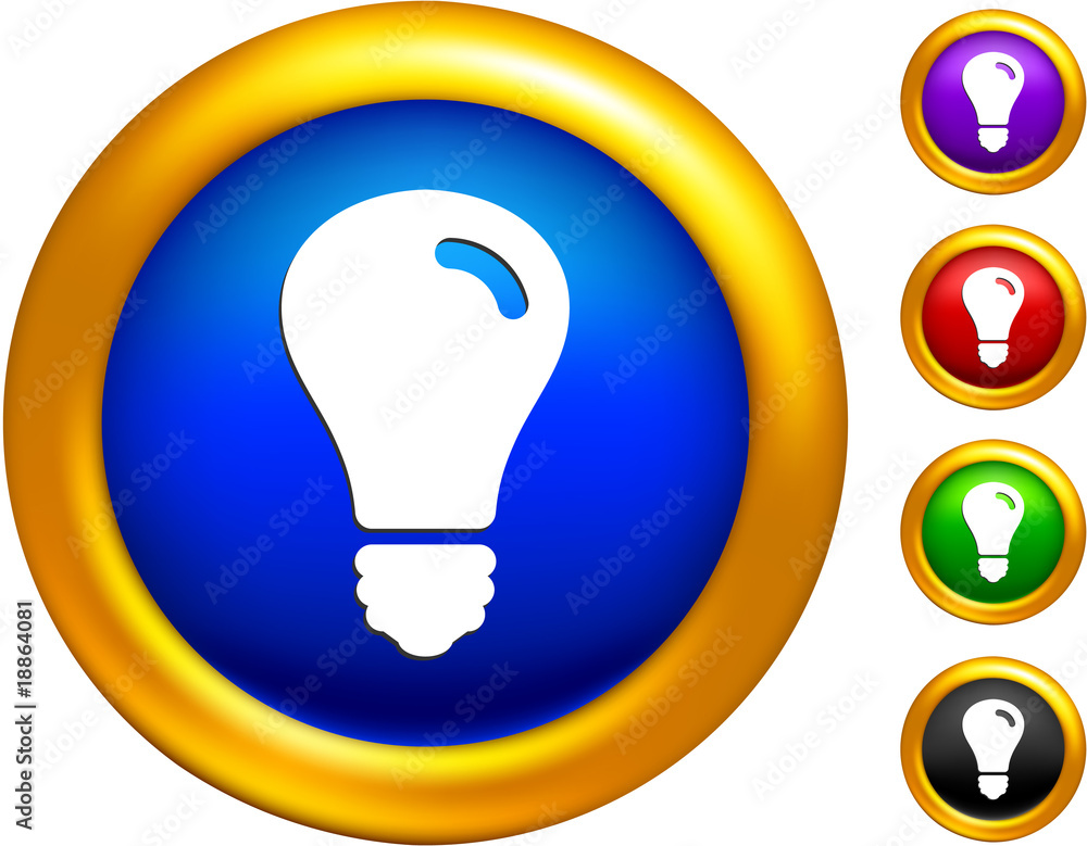 light bulb icon on buttons with golden borders light bulb icon on buttons with golden borders