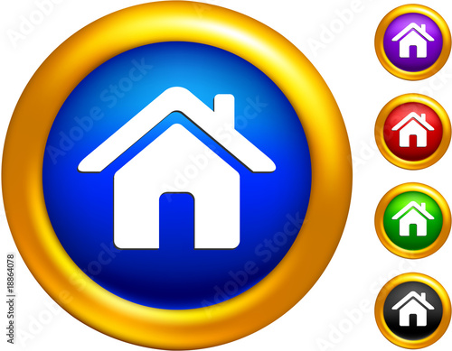 home icon on  buttons with golden borders