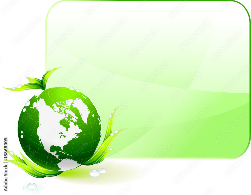 Globe on Green Environmental Conservation Background Globe on Green Environmental Conservation Background